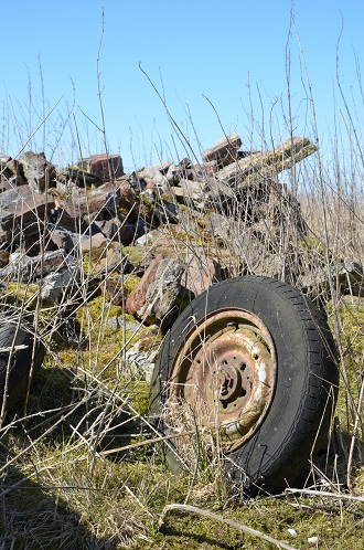 Een verlaten wiel