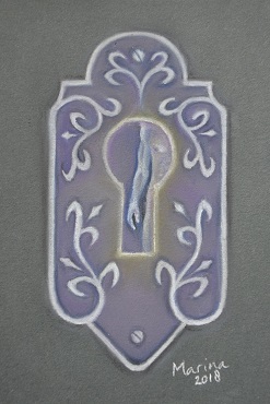 sleutelgat, arm, pastel